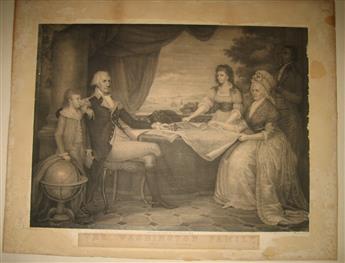 (WASHINGTON, GEORGE--PRINTS.) Group of 3 historical prints featuring Washingtons family.